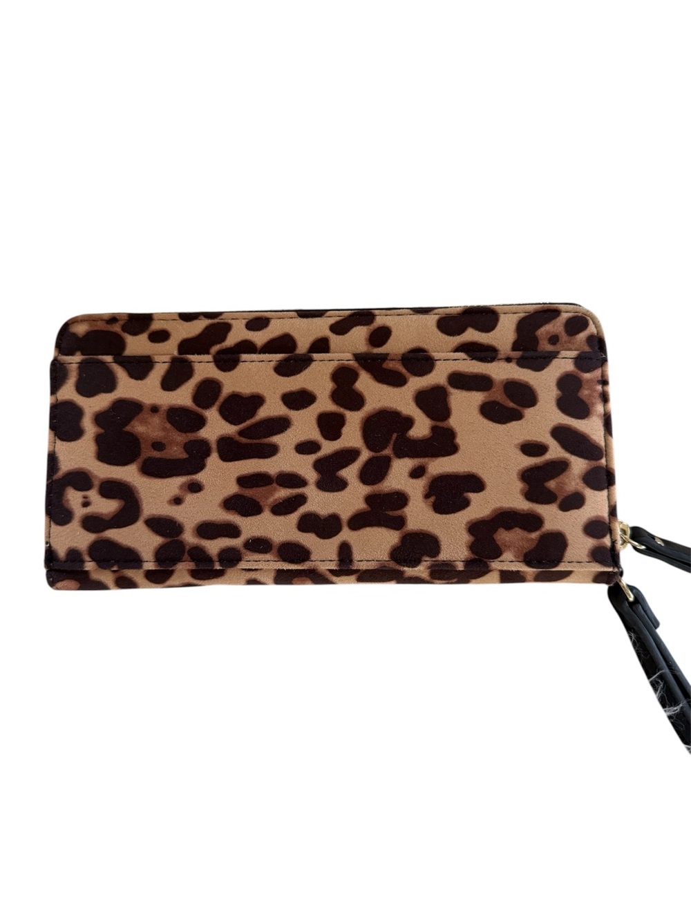 INC- NWOT! Leopard Print Zip-Around Wristlet Wallet w/ Gold Studs - Picture 2 of 6